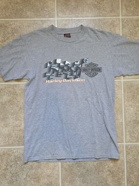 Harley Davidson T Shirt Mens Medium Gray New Orleans Riding Free Distressed Y2K
